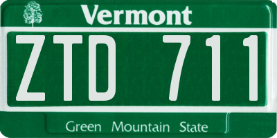 VT license plate ZTD711