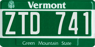 VT license plate ZTD741