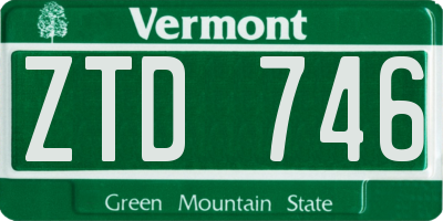 VT license plate ZTD746