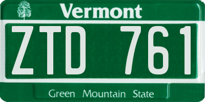 VT license plate ZTD761