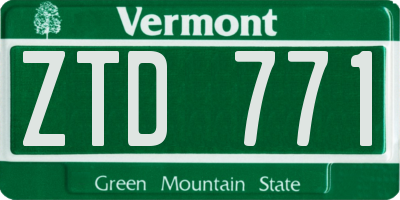 VT license plate ZTD771
