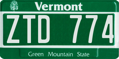 VT license plate ZTD774