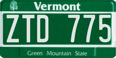 VT license plate ZTD775