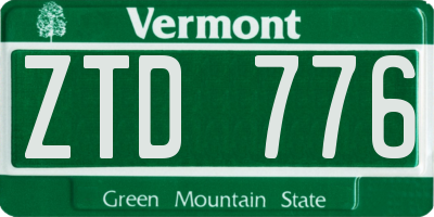 VT license plate ZTD776