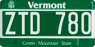 VT license plate ZTD780