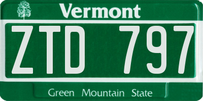 VT license plate ZTD797