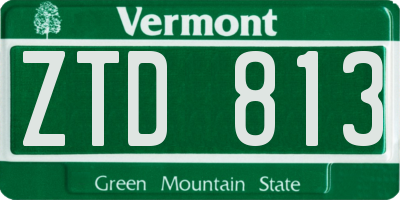 VT license plate ZTD813