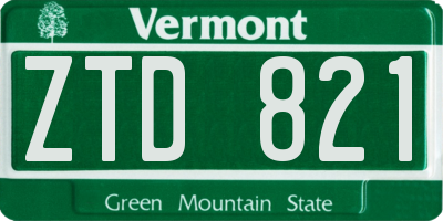 VT license plate ZTD821