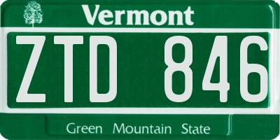 VT license plate ZTD846