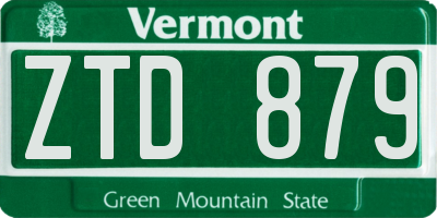 VT license plate ZTD879
