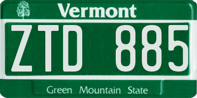 VT license plate ZTD885