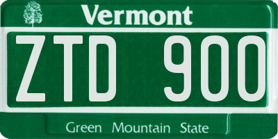 VT license plate ZTD900