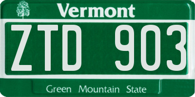 VT license plate ZTD903