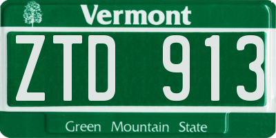 VT license plate ZTD913