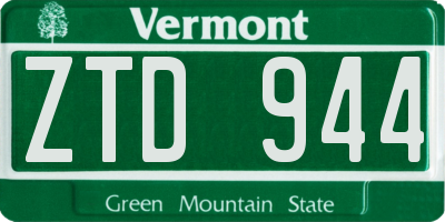 VT license plate ZTD944