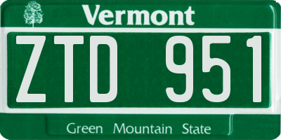 VT license plate ZTD951