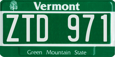 VT license plate ZTD971