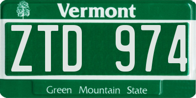 VT license plate ZTD974