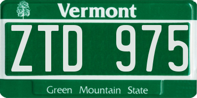VT license plate ZTD975