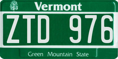 VT license plate ZTD976