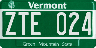 VT license plate ZTE024