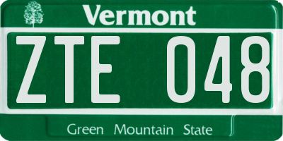 VT license plate ZTE048