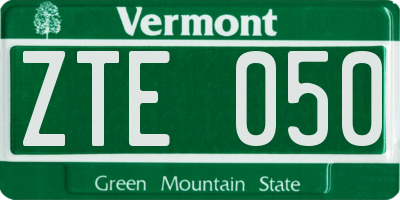 VT license plate ZTE050