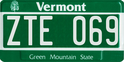 VT license plate ZTE069
