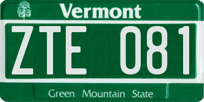 VT license plate ZTE081