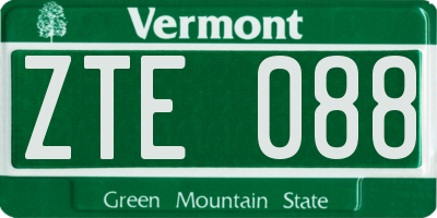 VT license plate ZTE088