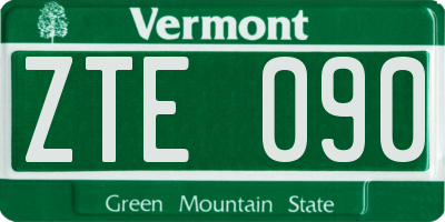 VT license plate ZTE090