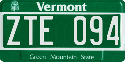 VT license plate ZTE094