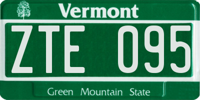VT license plate ZTE095