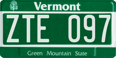 VT license plate ZTE097