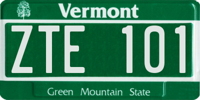 VT license plate ZTE101