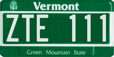 VT license plate ZTE111