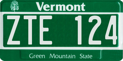 VT license plate ZTE124