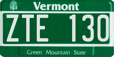 VT license plate ZTE130