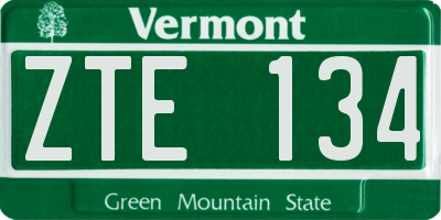 VT license plate ZTE134