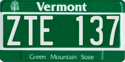 VT license plate ZTE137