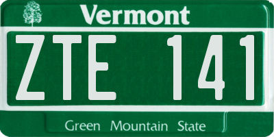 VT license plate ZTE141