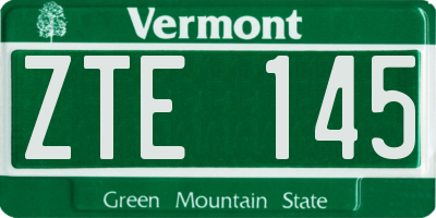 VT license plate ZTE145