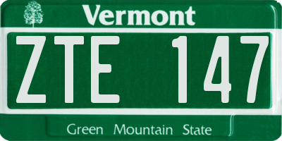 VT license plate ZTE147