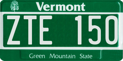 VT license plate ZTE150