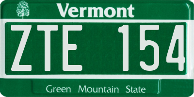 VT license plate ZTE154