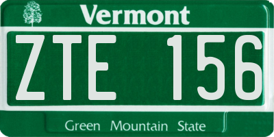 VT license plate ZTE156