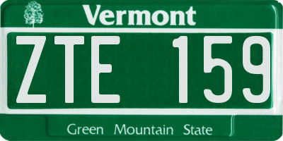 VT license plate ZTE159