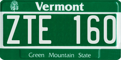 VT license plate ZTE160