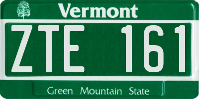 VT license plate ZTE161