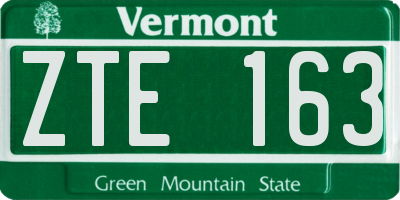VT license plate ZTE163